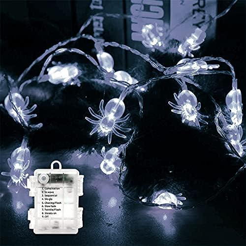 Viilich Halloween Spider Lights, 50 LED 16.4 Ft žičana svjetla sa 8 modom, vodootporna Prijenosna svjetla
