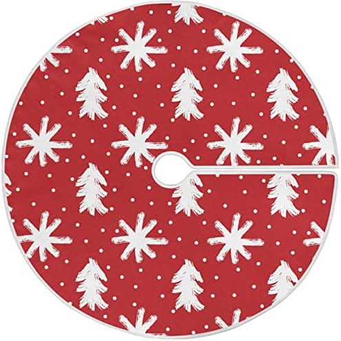 Oarencol božićne stablo Snowflakes Snowy Crvena božićna suknja 36 inčni Xmas Holiday Party Tree Detaos