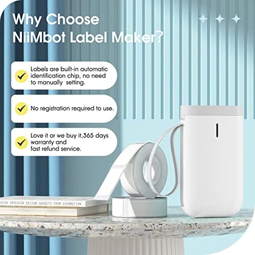 Niimbot Label Maker Machine D11 Label printer Tape Included Portable Wireless Connection višestruki šabloni dostupni za telefon Pad jednostavan za korištenje ured Home organizacija USB punjiva