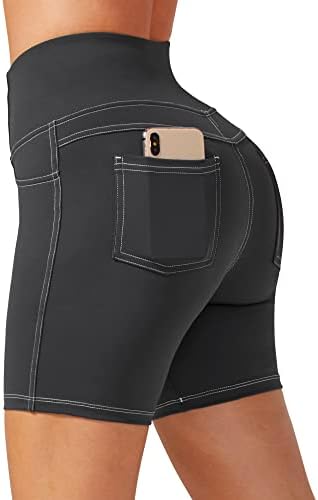 G4Free Bikerske kratke hlače za žene 5 / 8 Visoki stručni treneri joge kratke hlače sa zadnjim džepovima za ležerna