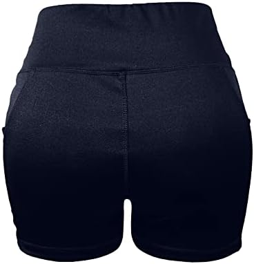 Ženske vježbe kratke hlače visoki usponski zupčanici za podizanje elastičnog struka zveznice Stretch Yoga Pant s džepovima
