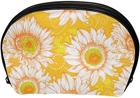Kozmetičke vrećice za žene, torbe torbice šminkeri organizator za skladištenje šminke za šminku Djevojke, suncokret cvjetna umjetnost žuta