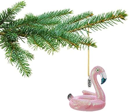 Tropski Božićni ukrasi, Tropski ukrasi - Flamingo Floatie Ornament 2023-dolazi u poklon kutiji tako da