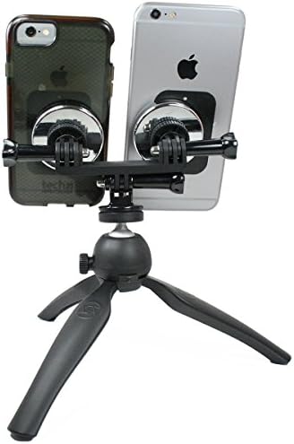 Livestream® zupčanik-magnetni nosač sa dva uređaja i stativ za teške uslove rada. Montirajte dva telefona