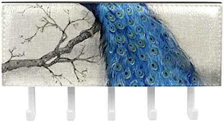Guerotkr kuke za viseće, ljepljive zidne kuke, samoljepljive kuke, paunski ptica životinjski plavi