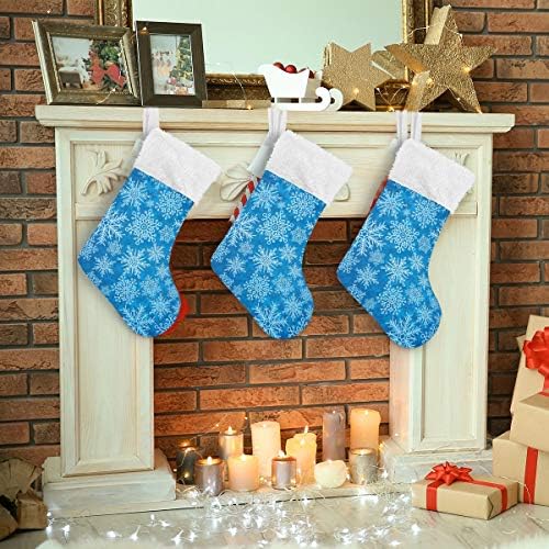 Alaza Božićne čarape Zimske snježne pahulje Klasično Personalizirano Veliko uređenje skladištenja za obiteljski