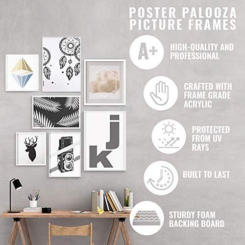 Poster Palooza 22x22 Savremeni bijeli drveni Slika Square Frame - Frame za slike uključuje UV akril, podlogu
