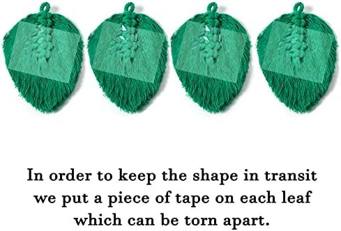 RoodeTalks Green MacRame Leaf Dekorativni tuš Curkin kukice Prstenje, set od 12, otporni na
