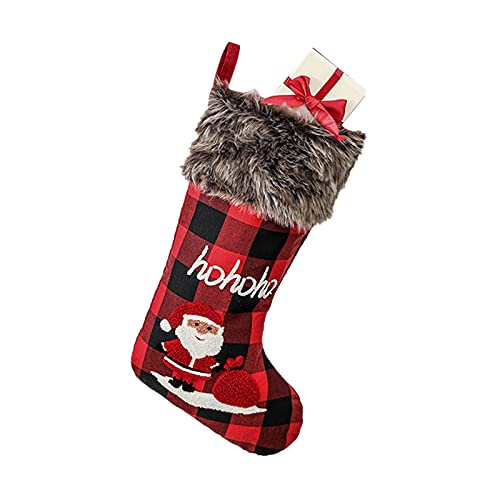 Božićne poklon čarape - Novi klasični crveni plaćeni lijepi gnome uzorak viseći čarape za