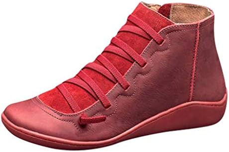 Arystk ženske čizme jesen zima visoke gornje Casual ravne kože Retro čizme za cipele sa bočnim patentnim zatvaračem