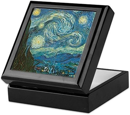 Cafepress zvjezdani noćni vanjski sat Gogh Sadržaj kutija, gotova kutija za nakit tvrdog drveta, velvet