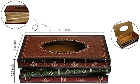 MyGift vintage složene knjige Dizajnirajte držač kutije od punog drvenog drveta Pravokutni s jednostavnim