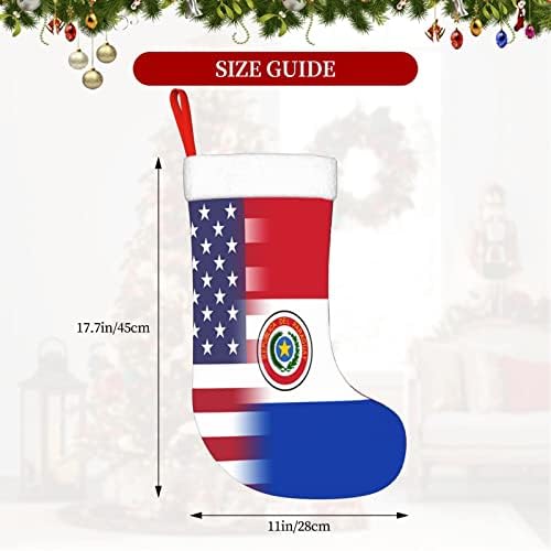 TZT američka i paragvajska zastava Božićne čarape, Xmas Holiday Party pokloni za porodične dekoracije