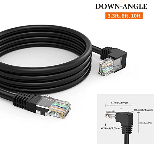 CableCreation CAT6 Ethernet Patch kabl RJ45 LAN kabl gigabitni mrežni kabl 90 stepeni nadole pod uglom,propusni