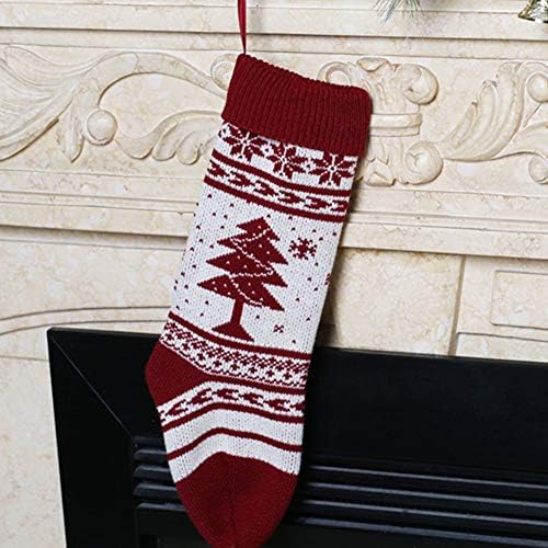 Ruoyucl 18 Veliki Xmas Tree & Snowflake pletene božićne čarape 2 pakovanje do 4 pakovanja