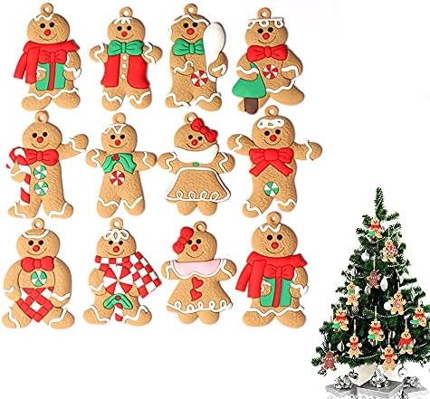 Plastični medenjaci figurice ukrasi za božićnu jelku viseći ukrasi, Gingerman Gingerbread Man ukrasi, Božićni