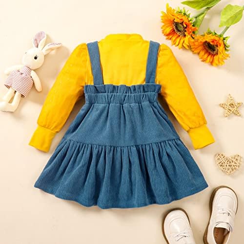 sinija toddler dječje djevojke odjećulona rukav čvrsti vrhovi suknje suknje sa set džepnim odjećima