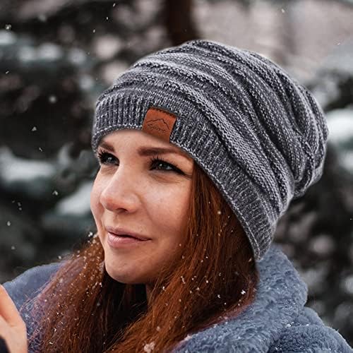 IceKingclub Winter Beanie Hat & Scarf: Slouchy topli plemen Beanie Hat za muškarce Ženski kabelski pleteni sat