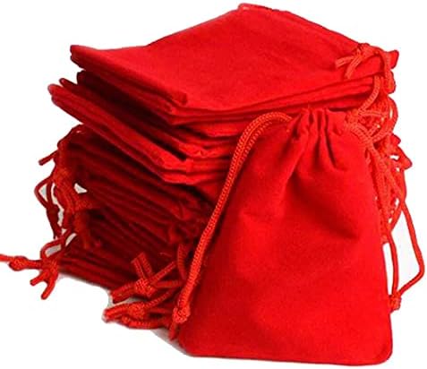 Crveni baršun 7x5 inča približno Potli poklon torbice Bagerazvrstana boja za Božić Diwali Uskrs rođendan