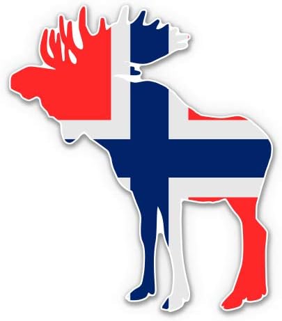 GT grafika Norveška zastava Moose - 3 Vinil naljepnica - za auto laptop I-Pad kaciga za telefon tvrdi šešir -