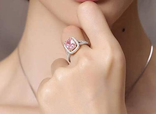 Anuchid Pink Quartz vjenčani prstenovi ženski prsten od srebra 925 Srebra Romantični pokloni za godišnjicu