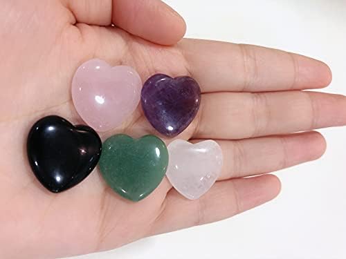 20pcs Izlečenje kristala Štapići za kamenje i 5pcs prirodni srce zacjeljivanje kristala Srce Love