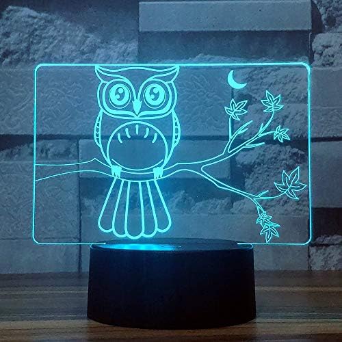 i-Chony Owl poklon 3d iluzija noćno svjetlo rođendanski poklon lampa 7 boja postepena promjena