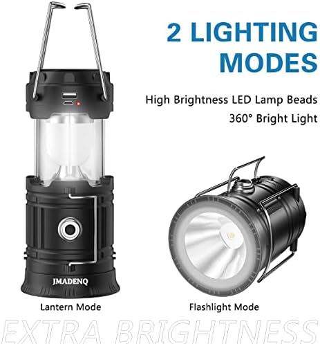 Svjetiljke za solarne lampe, USB Punjiva lampa za kampiranje Led, sklopivi & prijenosni za hitne slučajeve,