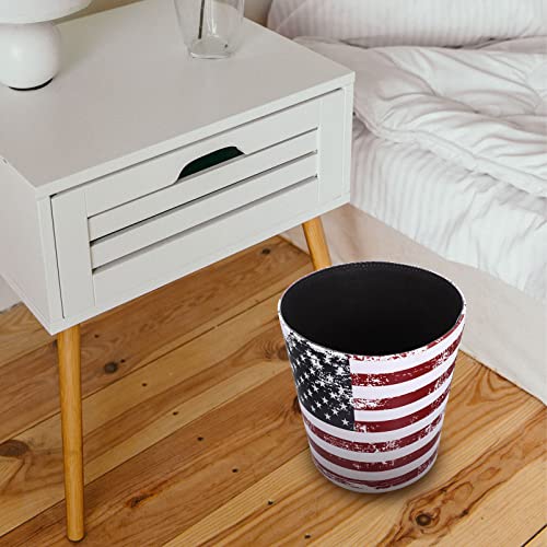 YARNOW Vintage američka zastava spavaća soba korpa za otpad PU kožno smeće kanta za smeće američka zastava dekorativna