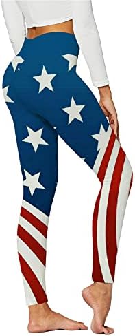 Američka zastava Patriotska nogavica Ženska visoka struka Patriotska američka zastava Jogger Hlače