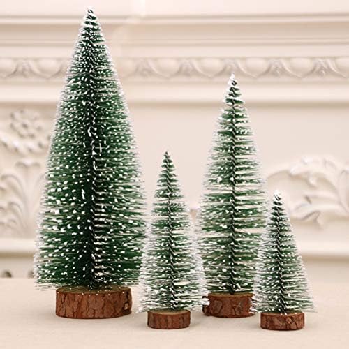 Abaodam 5 kom Mini božićno stablo Desktop malog ukrasnog tabela Cedar sa lampom za kućne dekorativne zabave Xmas