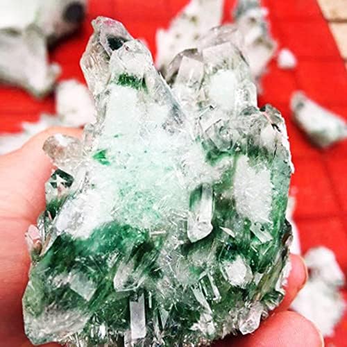 VUSLO 200-250G Natural Green Fantom Crystal Cluster Sirovi kvarcni bogatstvo Green Drusy Bucceng Energy Bez