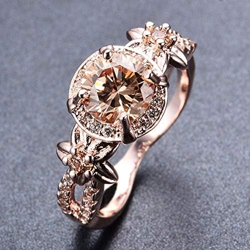 Šampanjac Topaz vjenčani prsten 10kt Rose Gold ispunjen nakit Size5-11