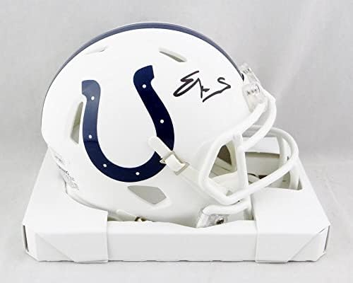 Edgerrin James sa autogramom Colts Flat White Mini Helmet - JSA W Auth * NFL Mini Helmets sa crnim