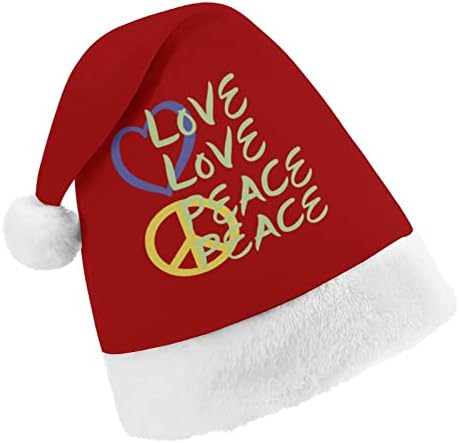 Love Peace Ukrajina boje pliš Božić šešir Naughty i lijepo Santa kape sa pliš obodom i Comfort Liner Božić