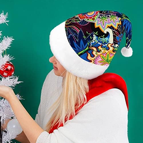 Psihodelična Lobanja korova Božić šešir Santa šešir Funny Božić kape Holiday Party kape za žene