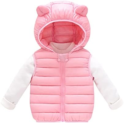 JJHAEVDY Baby Boys Djevojke Puffer Jacket zimska topla flis podstavljena jakna medvjed uši kapuljačom