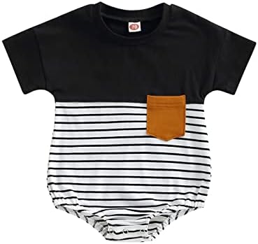 RSRZRCJ novorođenčad Dječak Dječak Ljeto odijelo Stripe patchwork kratki rukav rumper bagera za putničko odijelo