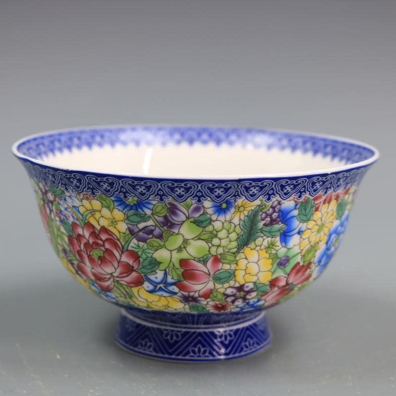 Xialon 13cm 5.12in Qing Qianlong Plava Bijela Wanhua Bowl Domaćinstvo domaćinstvo Antique Porculan