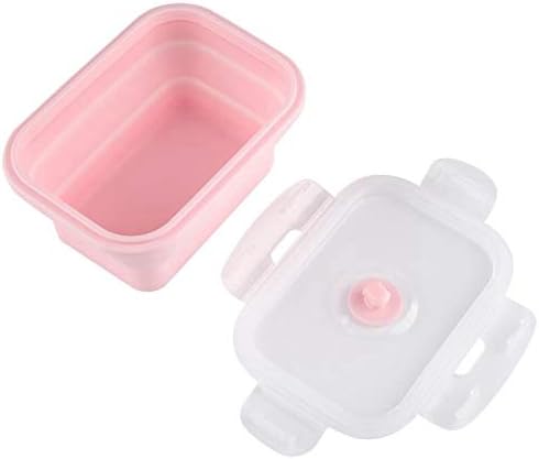 Enpap posuda za ručak 4 komada set ružičaste hrane silikonska kutija za ručak sa sklopivim ekološkim prehrambenim