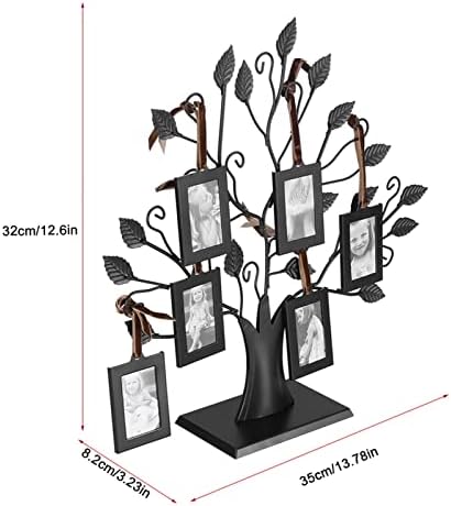 X-Go Family Tree Okvir za slike sa fotografijama sa 6/12, crnim metalnim stolom vrhunskog ukrasa za fotografije