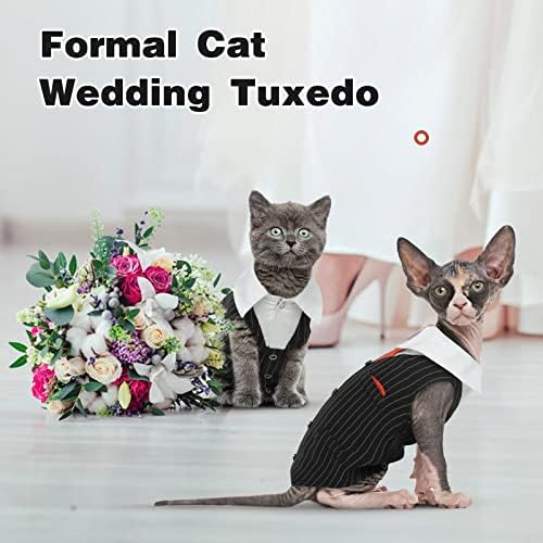 Dentrun CAT Tuxedo odijelo za kravate, bez kose mačke moda dvodijelna odjeća Fancy odjeća Svečano