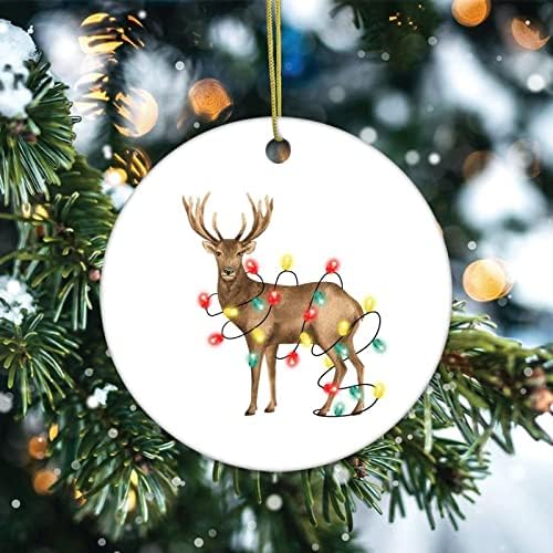 Ukrasi za jelku životinje i svjetla irvasi Božićni Ornament uspomena Ornament Kućni dekor viseći privjesci okrugli
