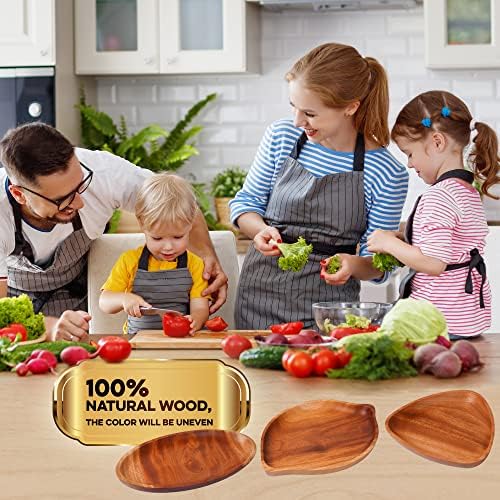GILDOOD Premium drvene ploče set od 3 ploče za predjelo, posuđe za posluživanje voća, jednostavno čišćenje