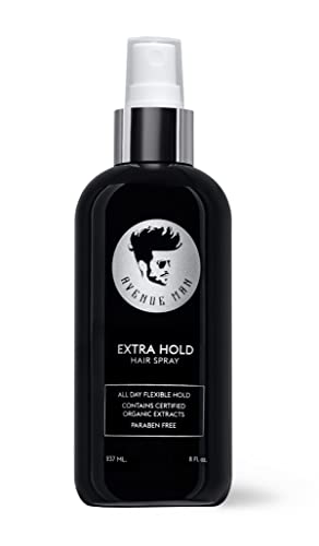 Avenue Man Extra Hold Hairspray - cjelodnevni čvrsti sprej za brzo sušenje kose s biljnim ekstraktima