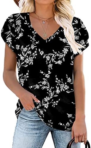 CATHY ljetne ženske Casual majice V-izrez kratki rukavi vrhovi Tee elastična udobna osnovna bluza