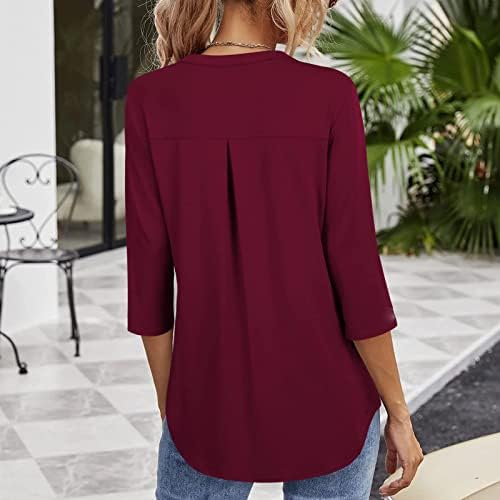 Ženska ljetna bluza V izrez 3/4 rukava casual radne majice na vrhu