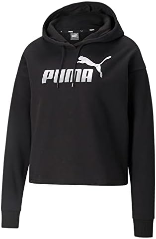 Ženske esencijane Puma + obrezirani metalik logo fleece hoodie