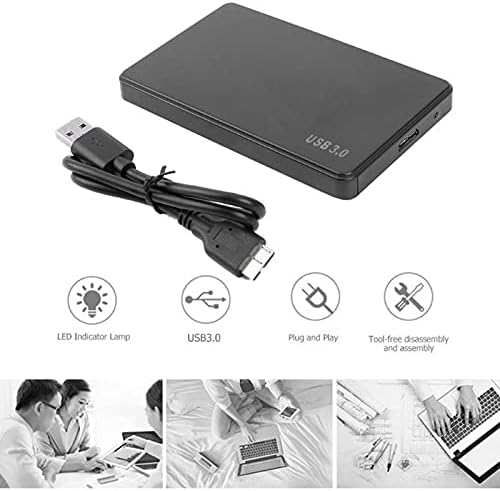 GOWENIC USB 3.0 disk slučaj, 2.5 inčni USB 3.0 disk slučaj, pogodan za nošenje, za Winxp / Win7 / Win8 / Vista