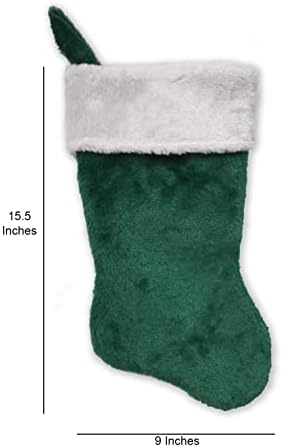 Monogramirani me vezeni početni božićni čarapa, zeleni i bijeli plišani, početni d